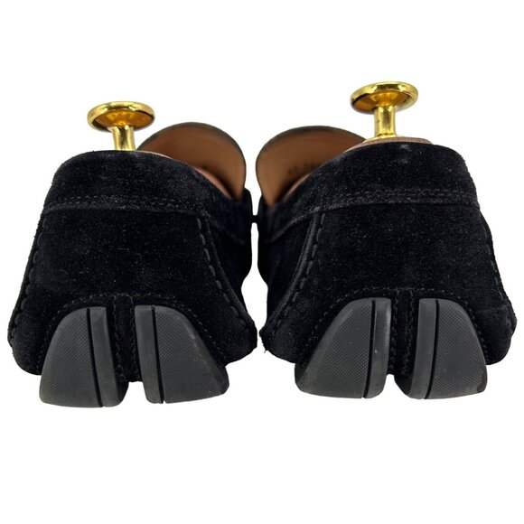 Salvatore Ferragamo Men size 8 Black Suede Bit Driving Loafers Dress Shoes Italy - Picture 3 of 12